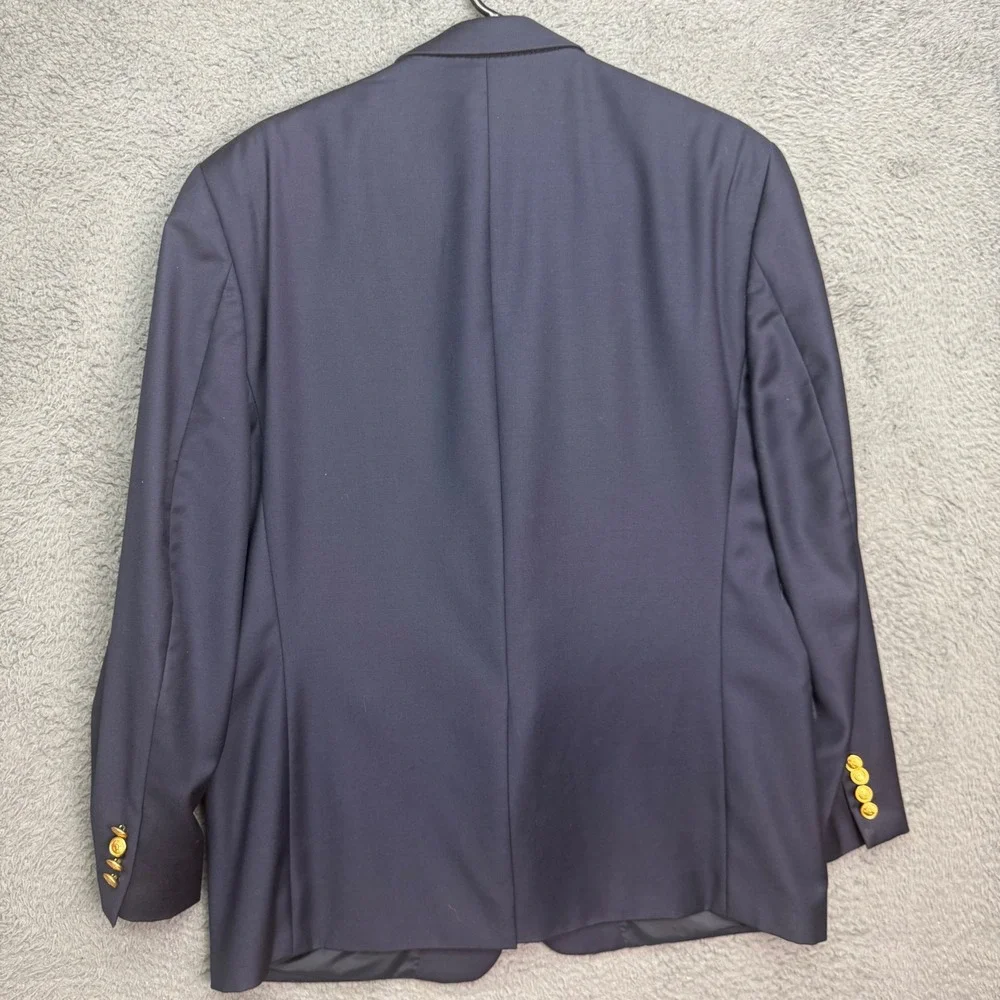 Lauren Ralph Lauren Blazer Mens 42S Navy Blue 100% Wool Gold Button Sport Coat